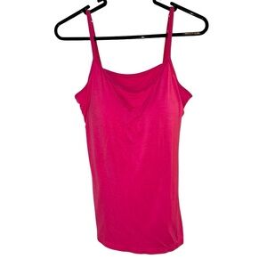 Women’s Hot Pink Spaghetti Strap Round Neck Stretchy Tank Top. Size XX-Large.